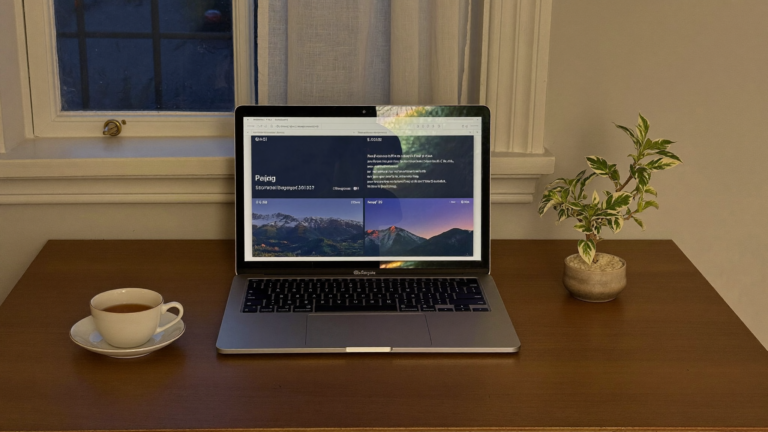 Laptop and tea in a calm home corner for online counselling