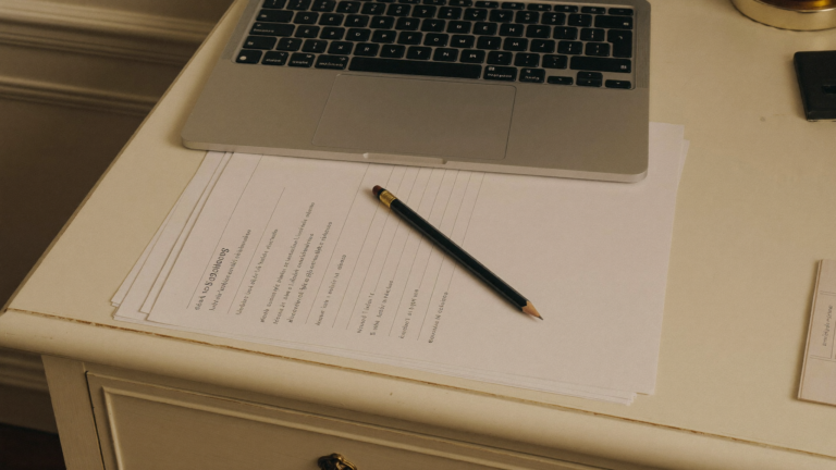 Pencil resting on a paper questionnaire